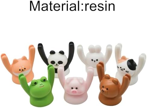 7Pcs Cute Raising Hand Animal Memo Holder Resin Clips