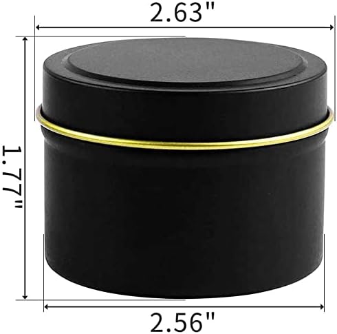 24 Pack Black Candle Tins for DIY Candle Making