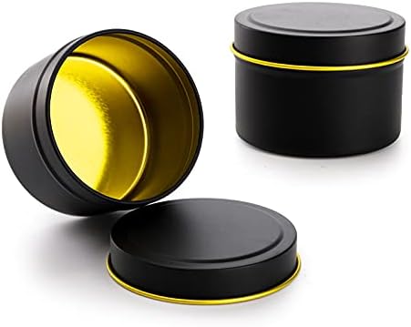 ZEAYEA 30 Pack 4oz Candle Tins with Lids Black