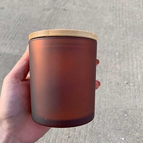 Teensery Matte Glass Jar with Bamboo Lid for Candle Making