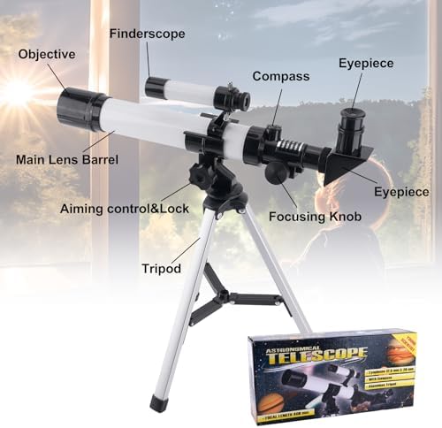 Kids Astronomy Telescope 40mm Refractor with Finder Scope and Tripod