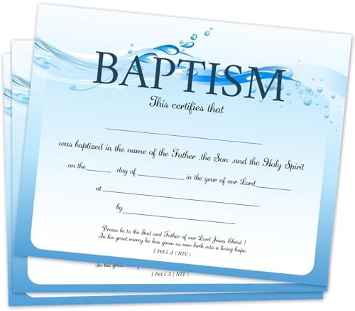 Baptism Certificates 25 pcs 8x10 Inch Baby Dedication Awards
