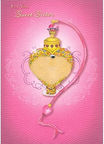 Sparkling Heart Shaped Perfume Bottle Valentine Card for Sister