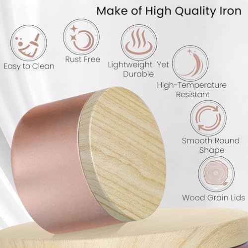 CONNOO 24 Pack Rose Gold Candle Tins with Lids for Candle Making