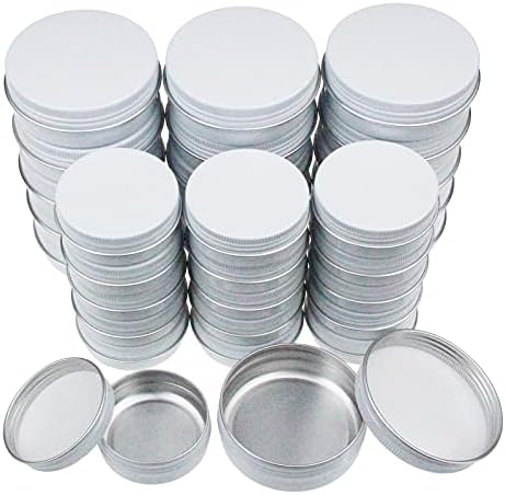 32 Piece White Round Aluminum Tin Cans with Screw Lids