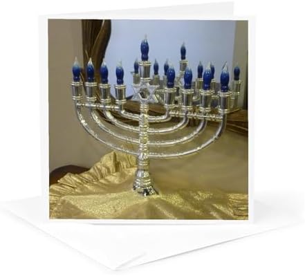 3dRose Menorah Doubled Greeting Cards Set of 6