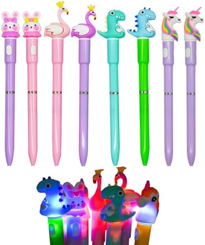 Maydahui 8 Pcs Luminous Animal LED Light Pens