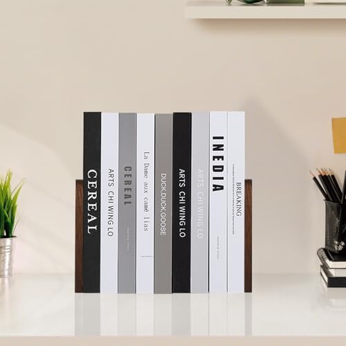 Black Walnut Book Ends Heavy Duty Non-Slip Set of 2