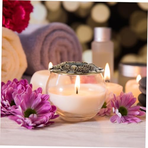 2Pcs Metal Candle Covers Hollow Antique Design for Jar Candles