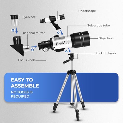 ESAKO Telescope for Kids Beginners 70mm Portable