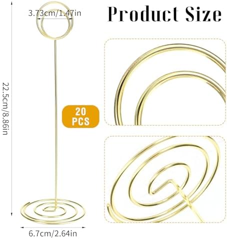 20 Pack Gold Table Number Holders 886 Inch Tall