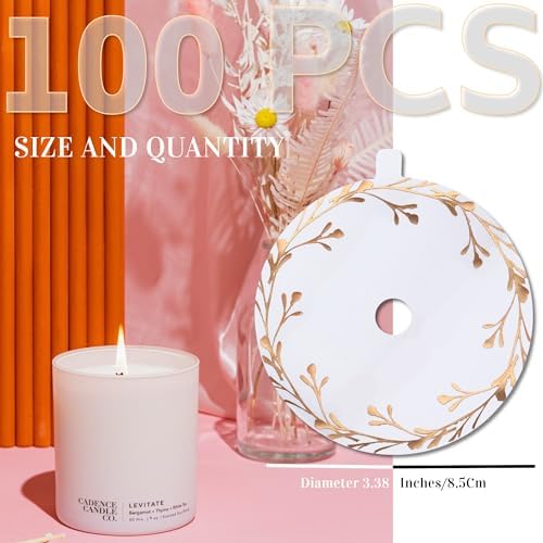 CDXHOME Candle Dust Covers 100pcs Floral Translucent Kraft