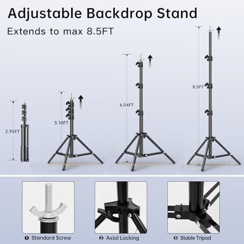 BEIYANG 85 x 10 FT Photo Backdrop Stand Kit