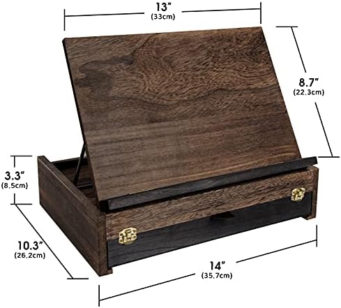 J JACKCUBE DESIGN Rustic Wood Adjustable Easel with Storage Drawer