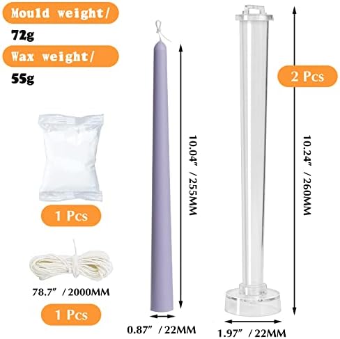 2-Pack Classic Tall Taper Candle Mold for Candle Making