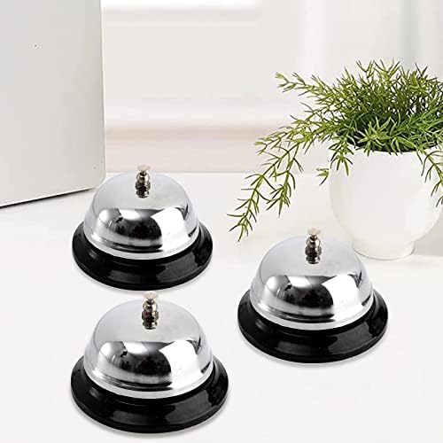 Fasmov 6 Pack 34 Inch Call Bells Chrome Finish Desk Bell