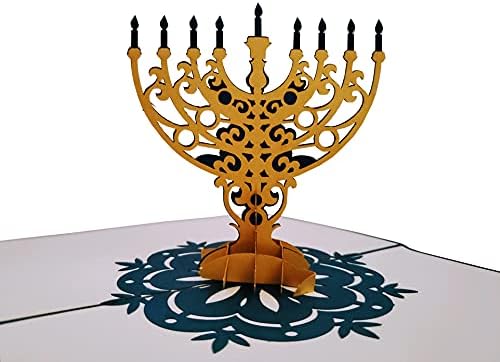 Elegant Hanukkah 3D Pop Up Card with Envelope