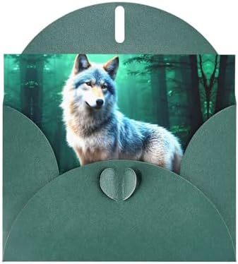 Dark Green Greeting Card with Envelope for Holidays