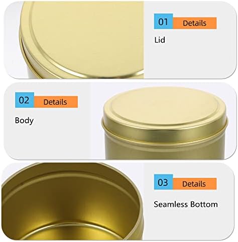 SONVIIBOX 24 Pcs Gold Candle Tins 4oz DIY Kit