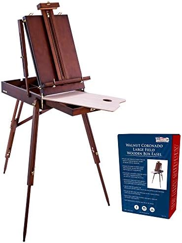 US Art Supply Large Walnut French Easel with Drawer and Palette