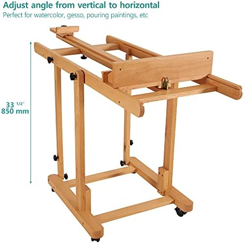 VISWIN Heavy Duty H Frame Easel with Storage and 4 Wheels