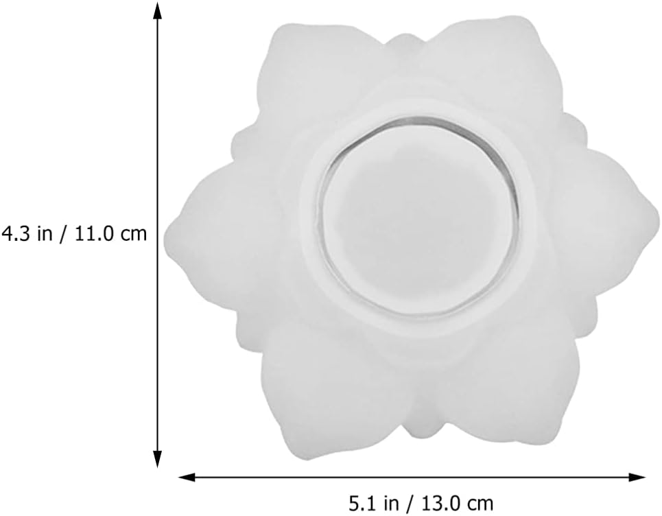Uonlytech 2pcs Silicone Lotus Candle Holder Molds