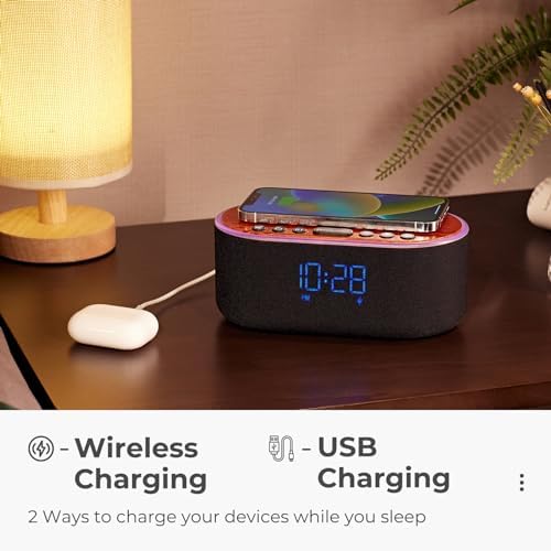 Uscce Alarm Clock with Bluetooth FM Radio and 10W Speaker