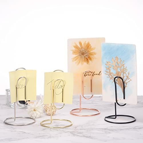 PATIKIL Place Card Holder 2 Pack Black Metal Memo Clip Stand