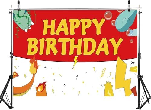 7x5ft Cartoon Game Birthday Backdrop Red and White