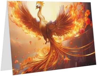 White Phoenix Print Greeting Card 6x4 Inch