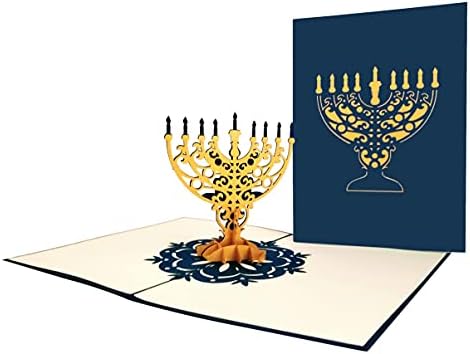 Elegant Hanukkah 3D Pop Up Card with Envelope