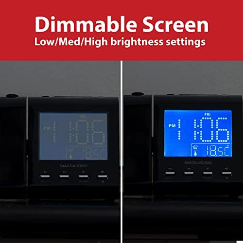Magnasonic Projection Alarm Clock with AMFM Radio and Battery Backup