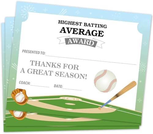 Baseball Award Certificates for Students Teachers Teams Employees