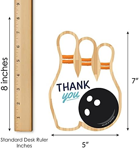Big Dot of Happiness Bowling Shaped Thank You Cards Set of 12