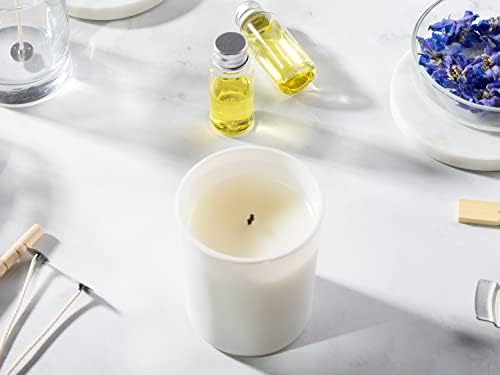 Aroparc 12 Pack 10oz White Candle Jars with Bamboo Lids