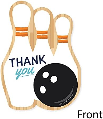 Big Dot of Happiness Bowling Shaped Thank You Cards Set of 12