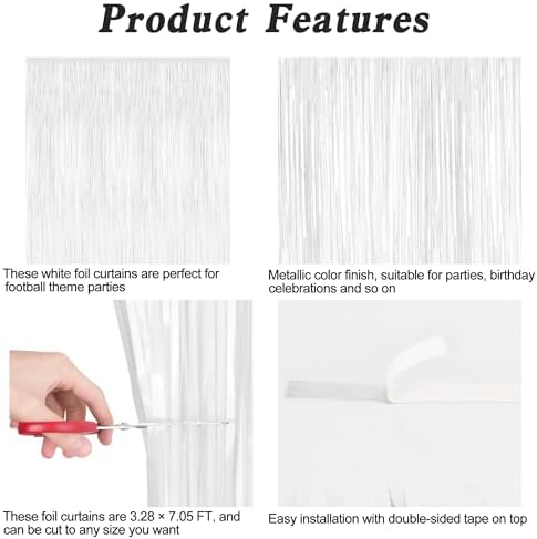 2 Pack Tinsel Backdrop White Party Decor