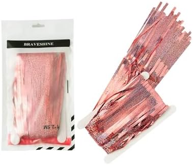 Braveshine Rose Gold Metallic Tinsel Backdrop 2Pcs