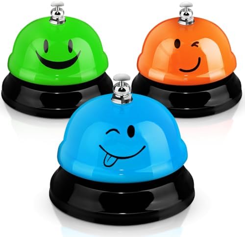 Hotop 3 Pcs Desk Bell with Smile Face Design