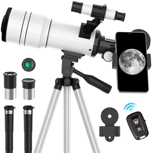 ToyerBee 70mm Refractor Telescope with Phone Adapter and Wireless Remote