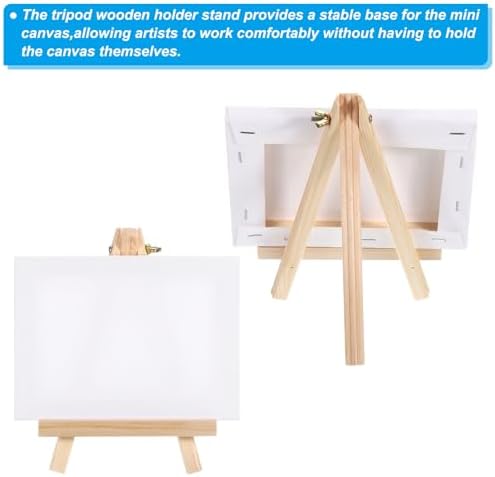 PATIKIL Mini Canvas Easel Set for Art Drawing Painting