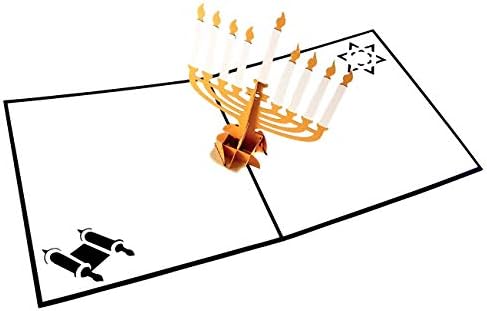 Hanukkah Menorah 3D Pop Up Card with Envelope