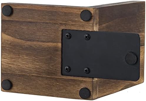 MyGift Rustic Burnt Wood Bookends with Metal Storage Baskets 1-Pair