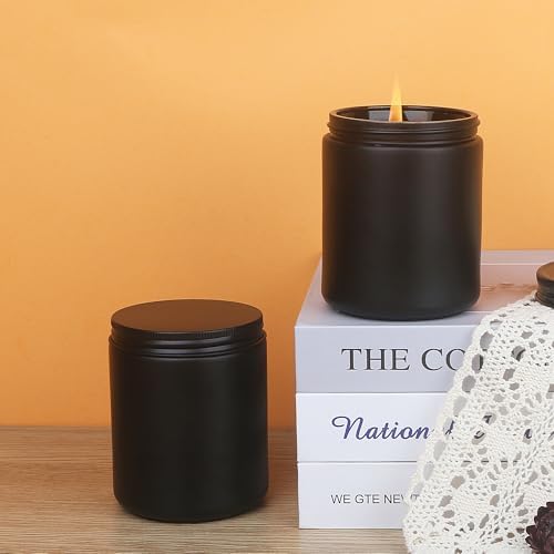 MILIVIXAY 20 Pack Matte Black Candle Jars with Lids
