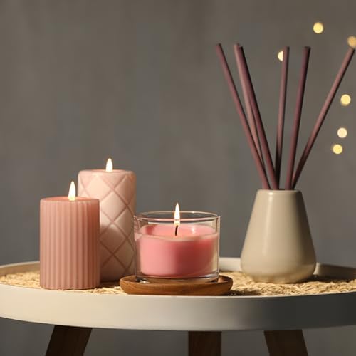 16oz Clear Glass Candle Jars 6 Pack with Bamboo Lids and Labels