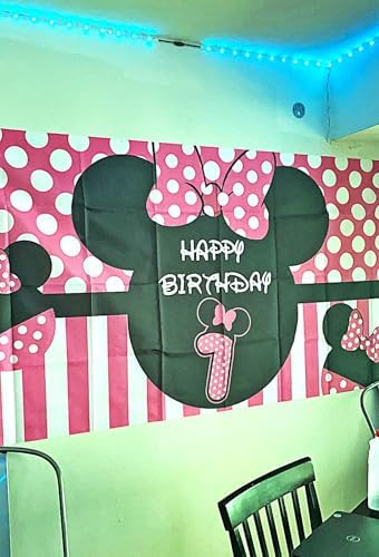 Minnie Mouse 1st Birthday Backdrop Banner