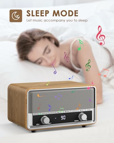 Audiocrazy AM FM Digital Clock Radio with LCD Display and Bluetooth