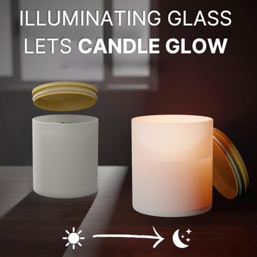 True Candle Frosted Glass Jar with Metal Lid 14oz 6pcs