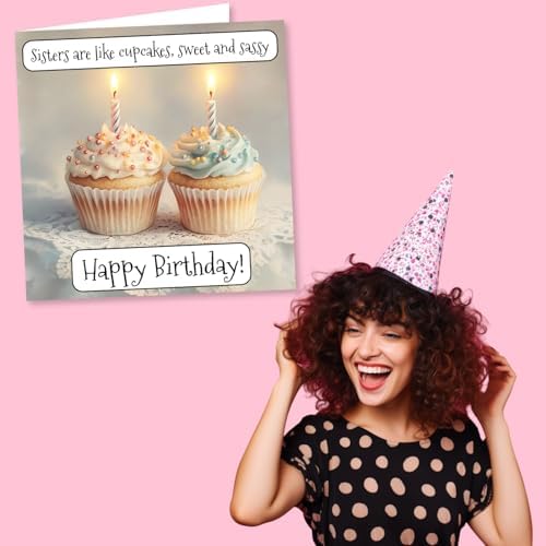 Cute Happy Birthday Card For Sister - Cupcake Lover