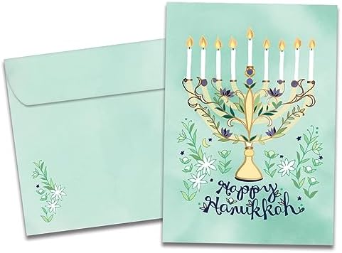 Tree-Free Greetings Hanukkah Card Set - 10 Cards with Envelopes